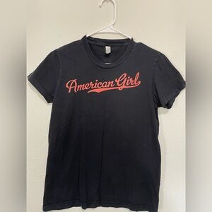American Apparel Black Tee with Red Logo